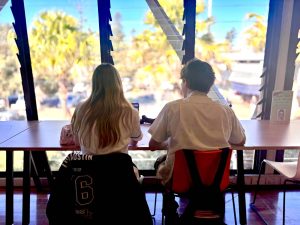 Students at the library